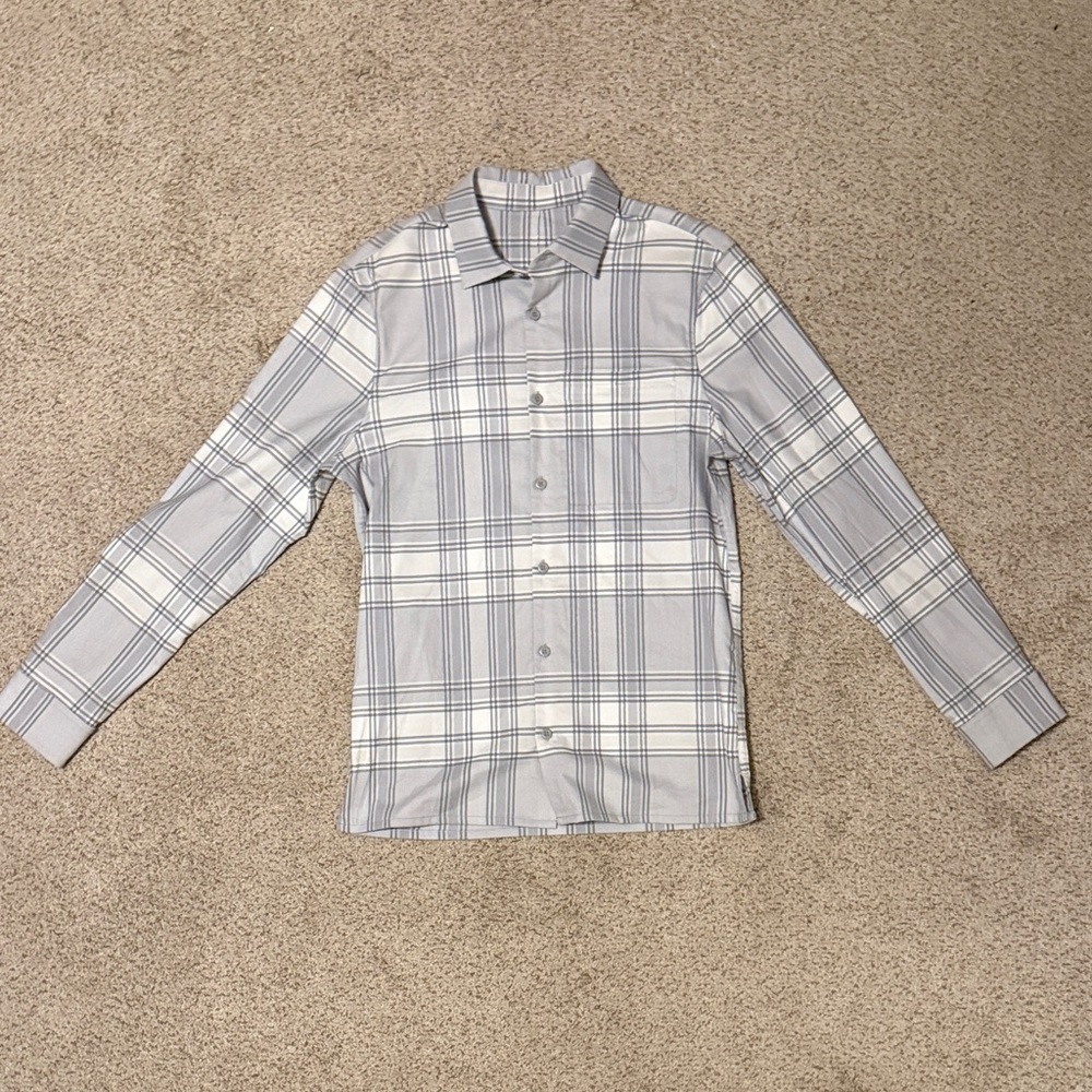 Men's Lululemon Gray Plaid Shirt Size XS